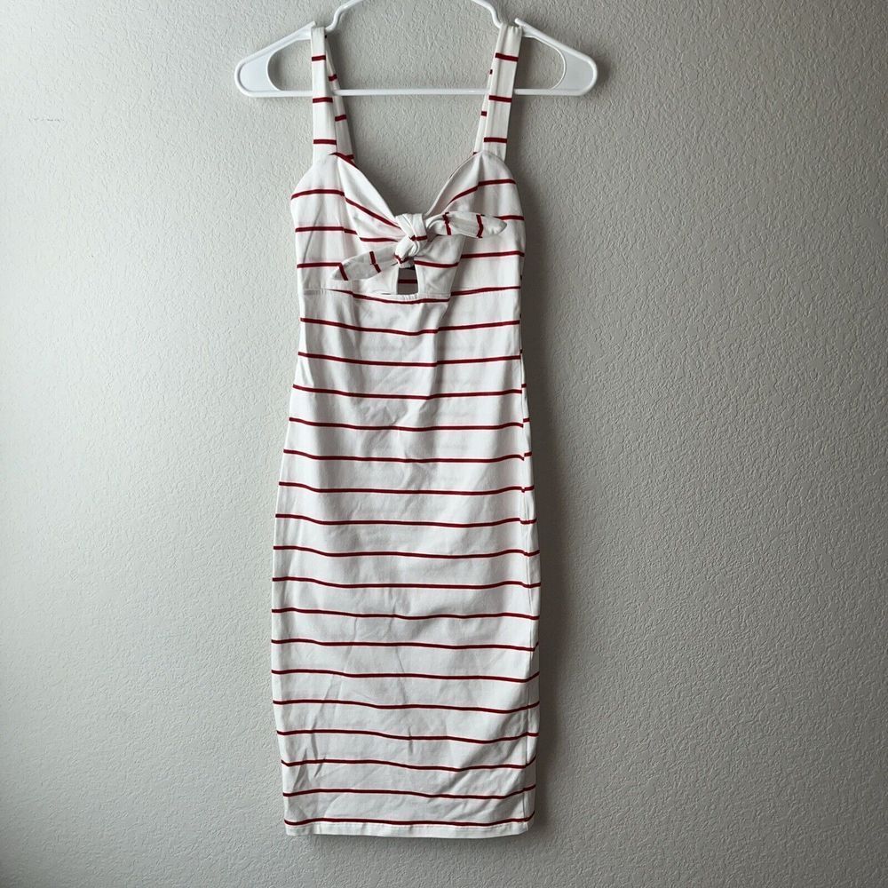 Forever 21 Small Pin Up Style Striped red white Midi Dress